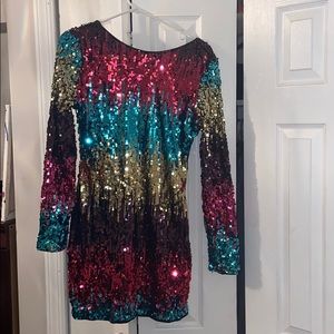 SHEIN sequin ombré sparkly party dress